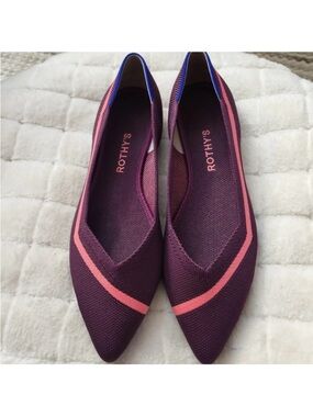 Rothy's Maroon Stripe EEUC Sz 10